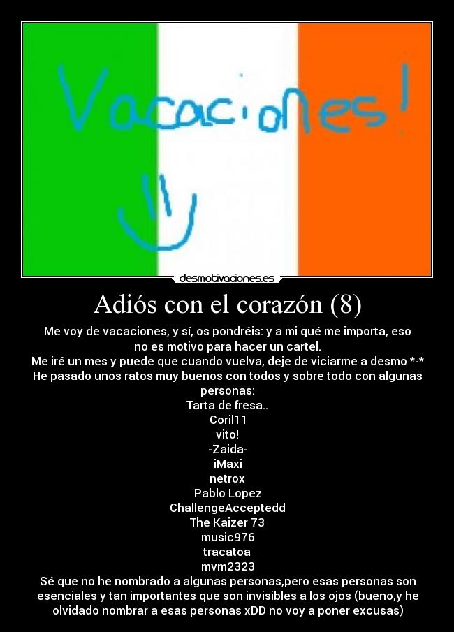 carteles corazon vacaciones irlanda veintiuno mejor echare menos jaja desmotivaciones