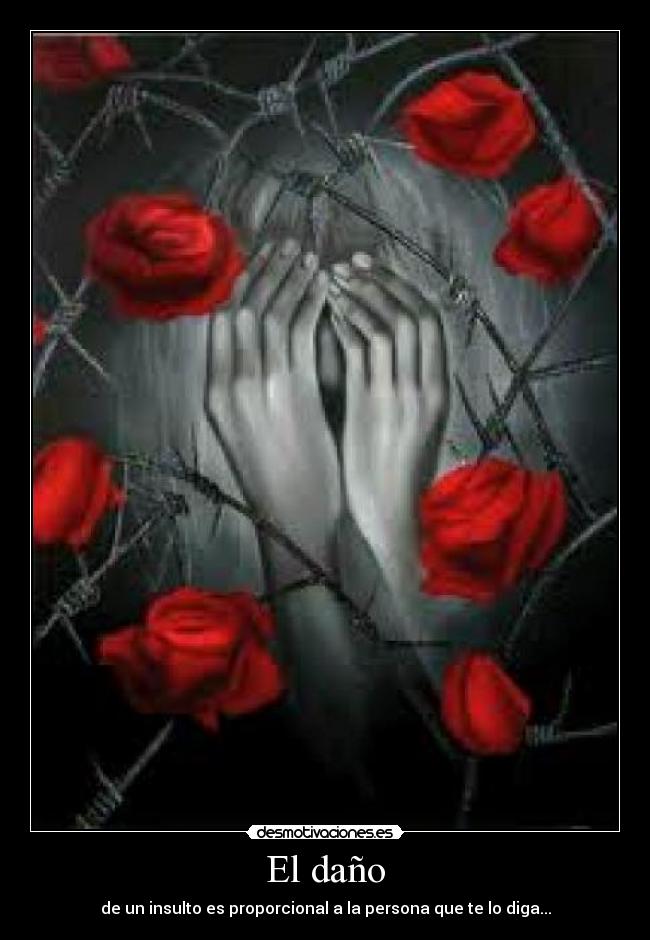 El daño - de un insulto es proporcional a la persona que te lo diga...