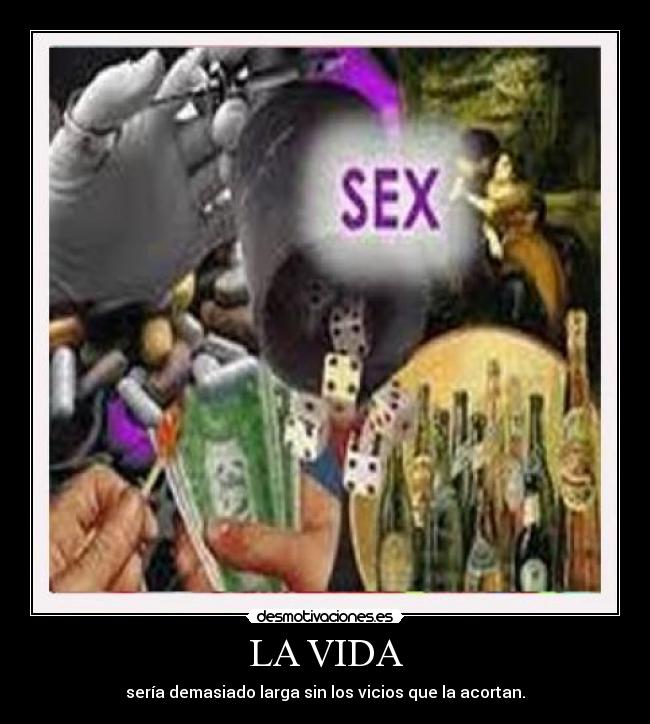 LA VIDA - sería demasiado larga sin los vicios que la acortan.