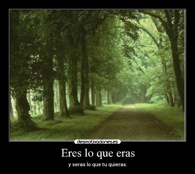 Eres lo que eras - y seras lo que tu quieras.