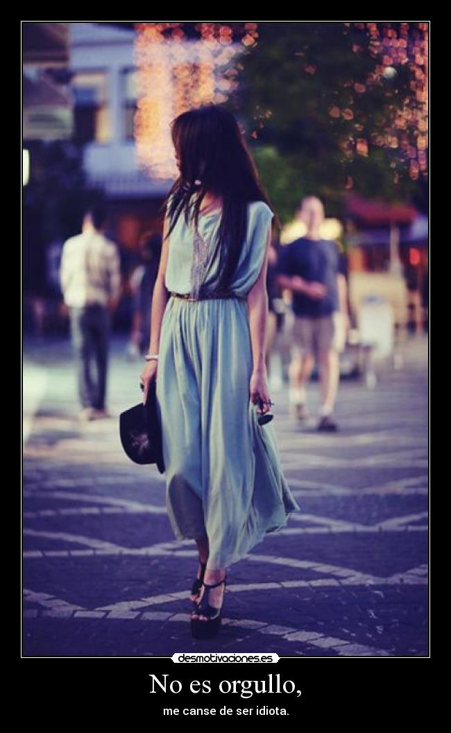 No es orgullo, - me canse de ser idiota.