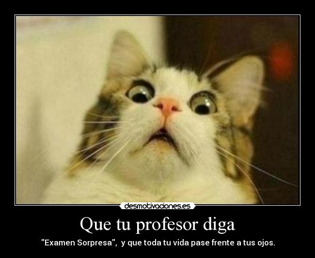 Que tu profesor diga - Examen Sorpresa,  y que toda tu vida pase frente a tus ojos.