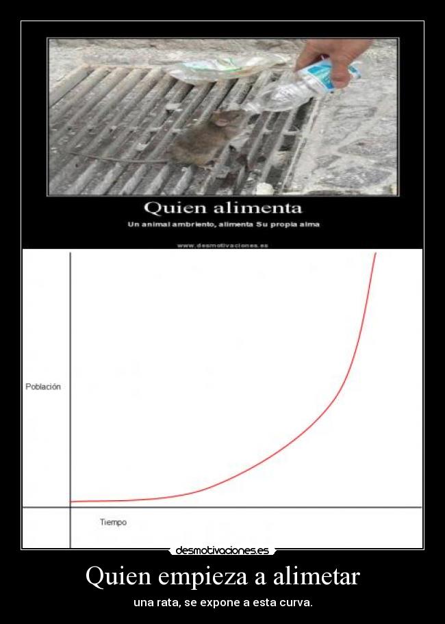 Quien empieza a alimetar - una rata, se expone a esta curva.