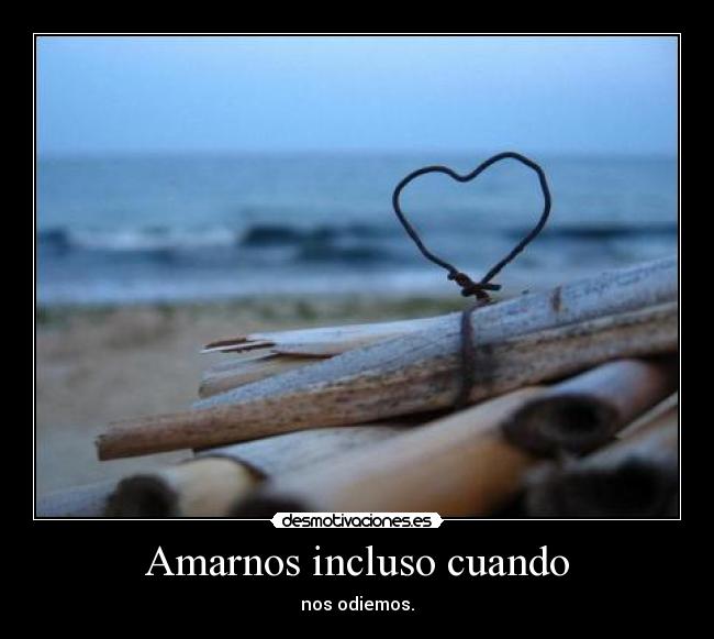 Amarnos incluso cuando - nos odiemos.