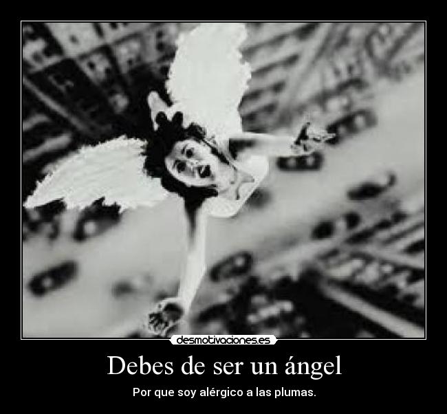 Debes de ser un ángel - Por que soy alérgico a las plumas.