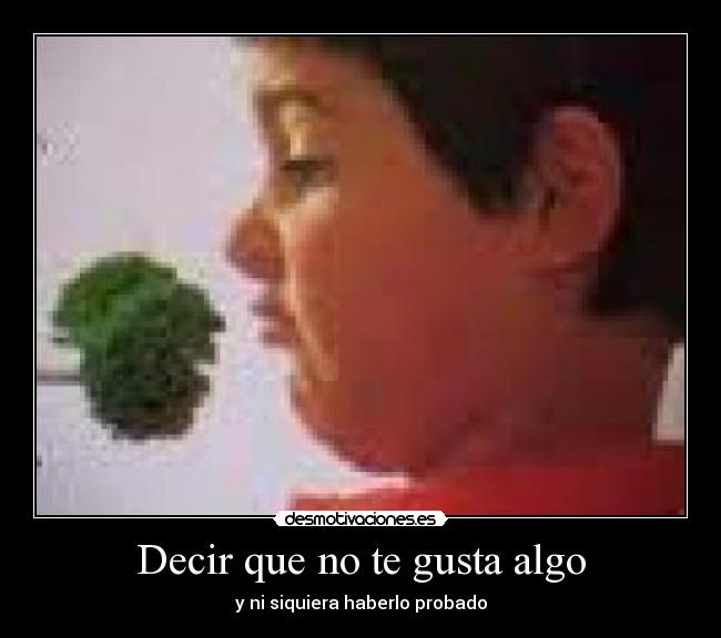 Decir que no te gusta algo - y ni siquiera haberlo probado