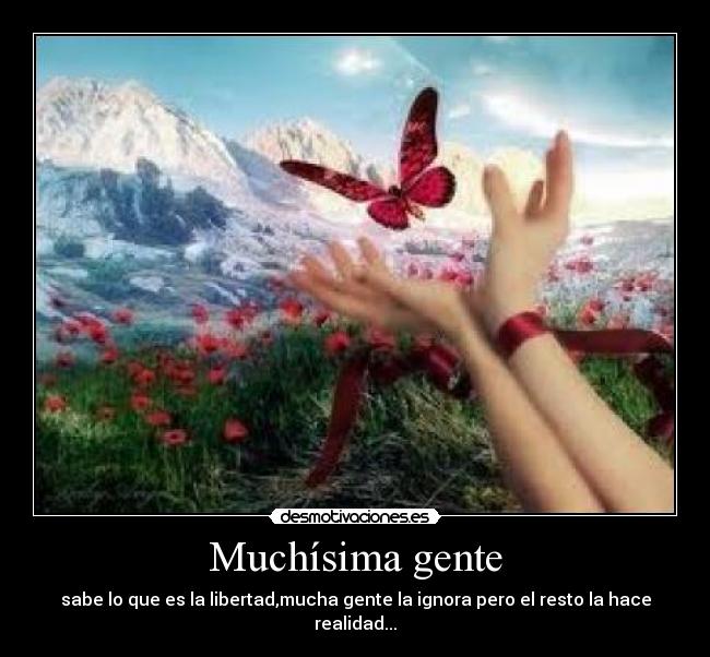 Muchísima gente - sabe lo que es la libertad,mucha gente la ignora pero el resto la hace realidad...