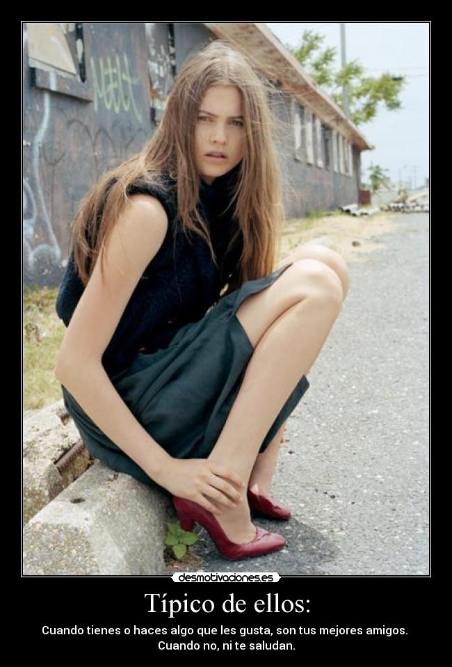 Típico de ellos: - Cuando tienes o haces algo que les gusta, son tus mejores amigos.
Cuando no, ni te saludan.