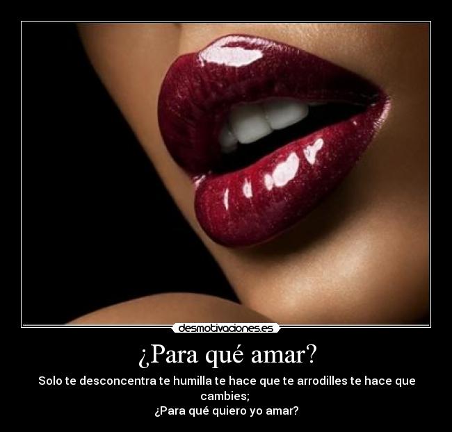 ¿Para qué amar? -