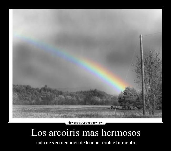 carteles los arcoiris mas hermosos solo ven despues mas terrible tormenta desmotivaciones