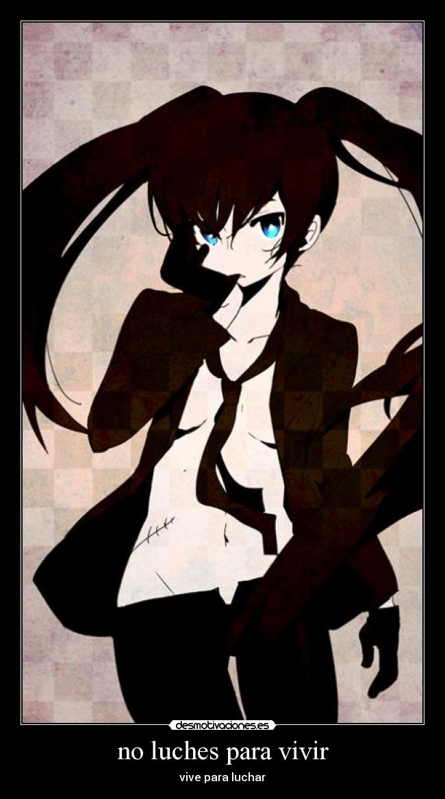 carteles mato yoomi takanashi kuroi brs black rock shooter desmotivaciones