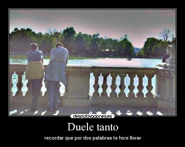 Duele tanto - recordar que por dos palabras te hice llorar