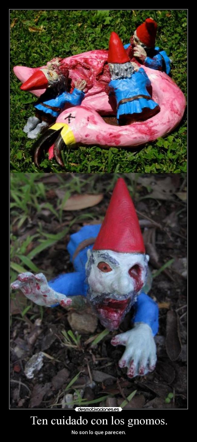 Ten cuidado con los gnomos. - No son lo que parecen.