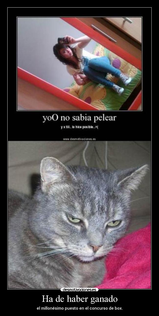 Ha de haber ganado - el millonésimo puesto en el concurso de box.