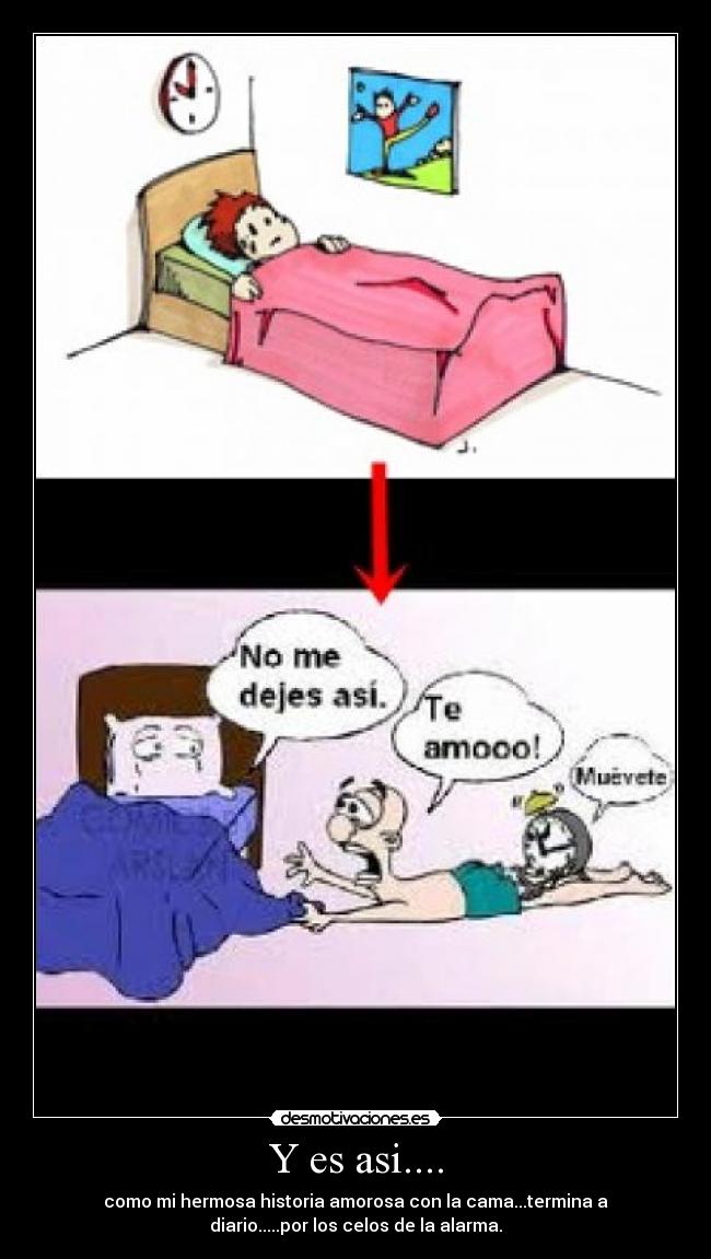 carteles cama dormir celos amor sueno anime gracioso manga desmotivaciones