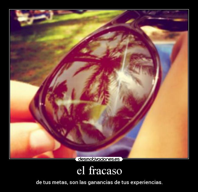 el fracaso - de tus metas, son las ganancias de tus experiencias.