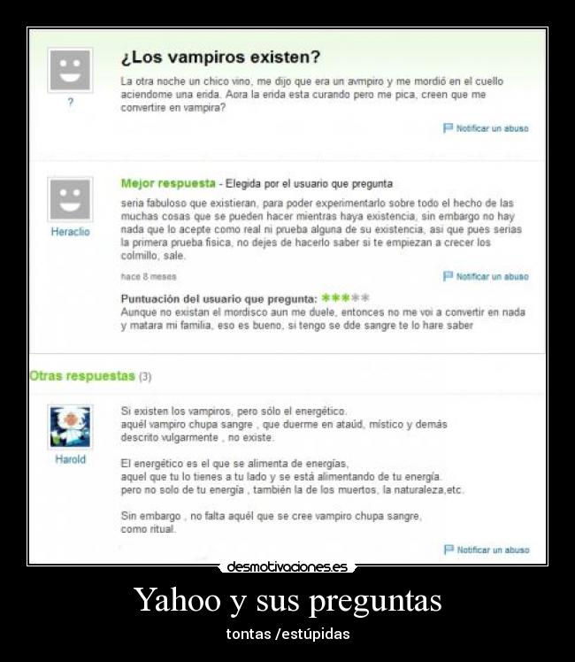 carteles yhaoo estupida tonta desmotivaciones