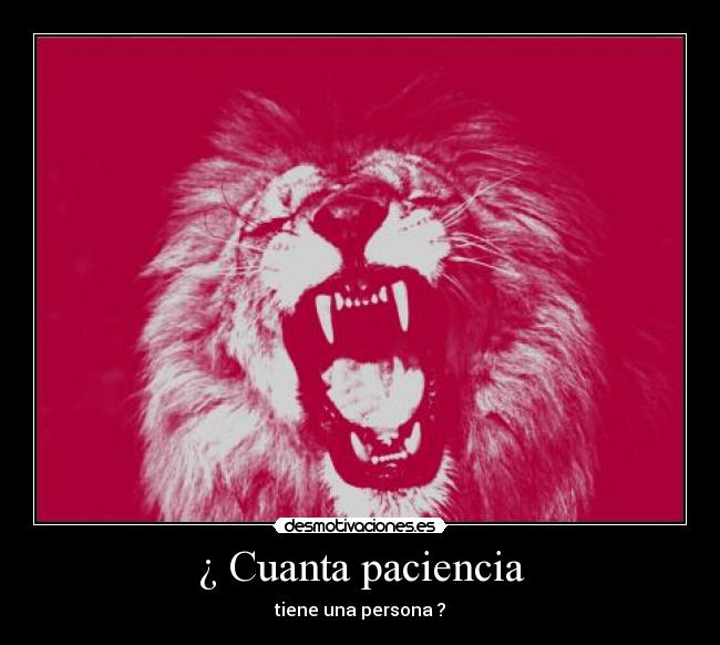 ¿ Cuanta paciencia - tiene una persona ?