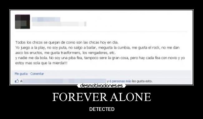 carteles forever alone detected desmotivaciones