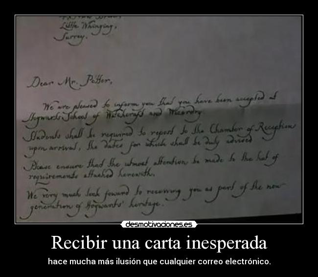 Recibir una carta inesperada - 