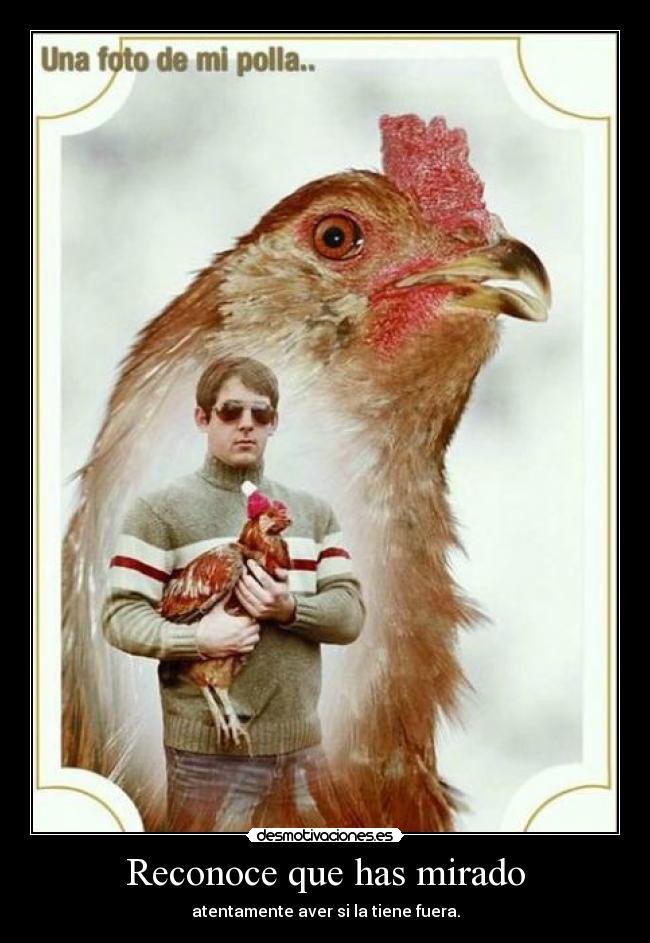 Reconoce que has mirado - atentamente aver si la tiene fuera.