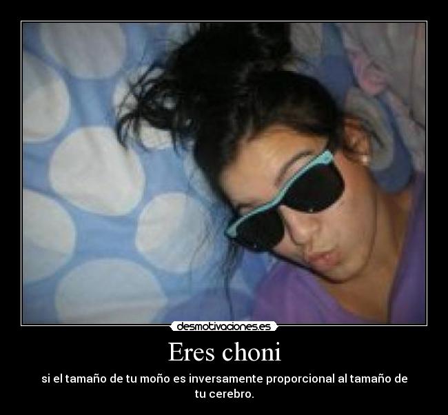Eres choni - si el tamaño de tu moño es inversamente proporcional al tamaño de tu cerebro.