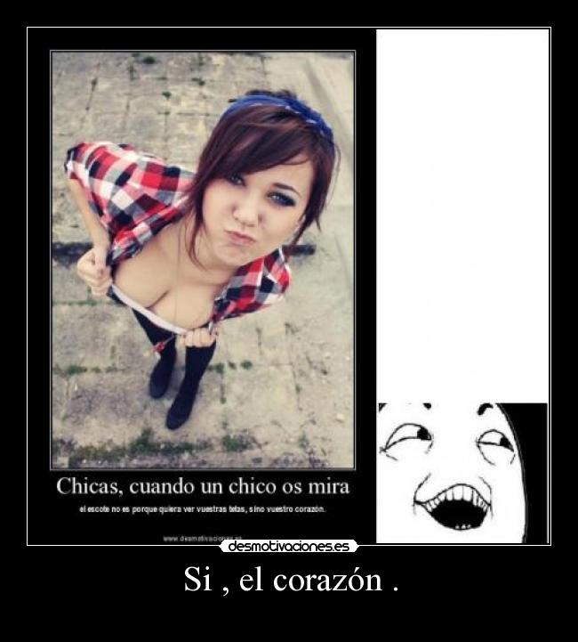 carteles corazon tetas escote claro sarcasmo desmotivaciones