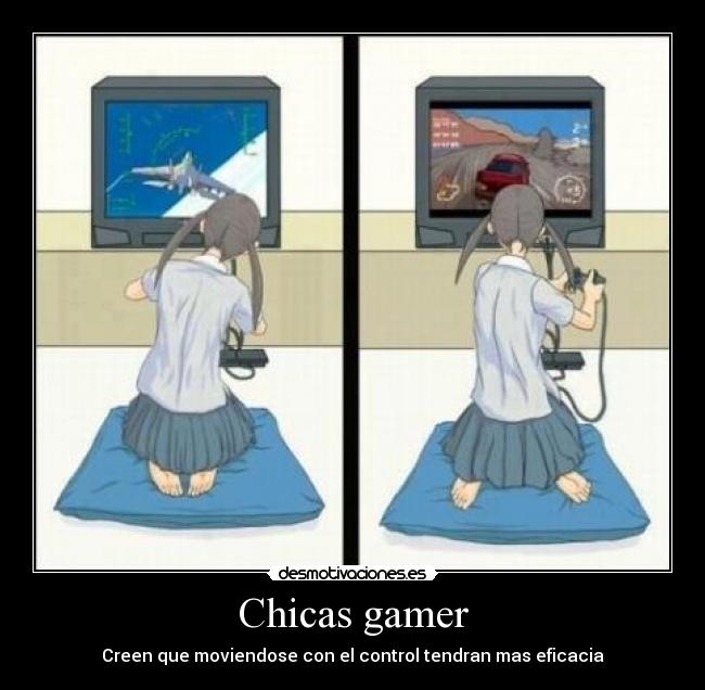 Chicas gamer - Creen que moviendose con el control tendran mas eficacia