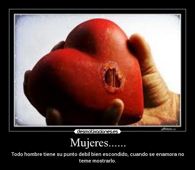 Mujeres...... - Todo hombre tiene su punto debil bien escondido, cuando se enamora no
teme mostrarlo.