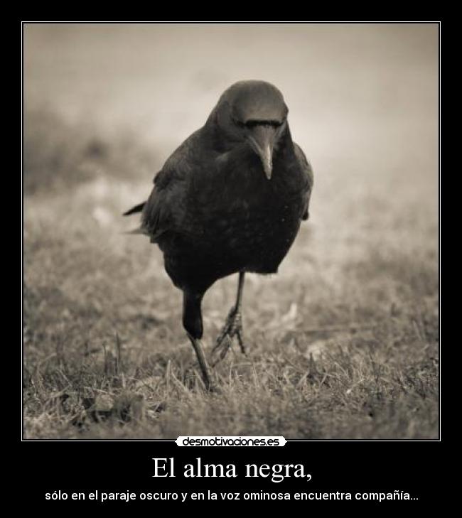 El alma negra, -