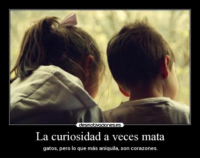 La curiosidad a veces mata - gatos, pero lo que más aniquila, son corazones.