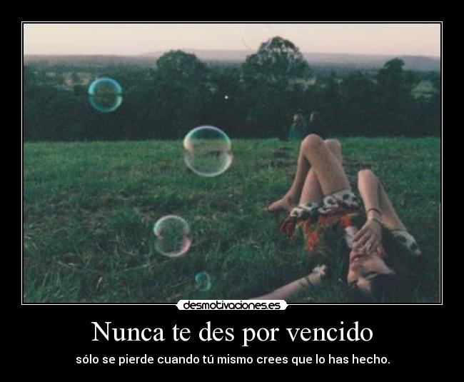 Nunca te des por vencido - sólo se pierde cuando tú mismo crees que lo has hecho.