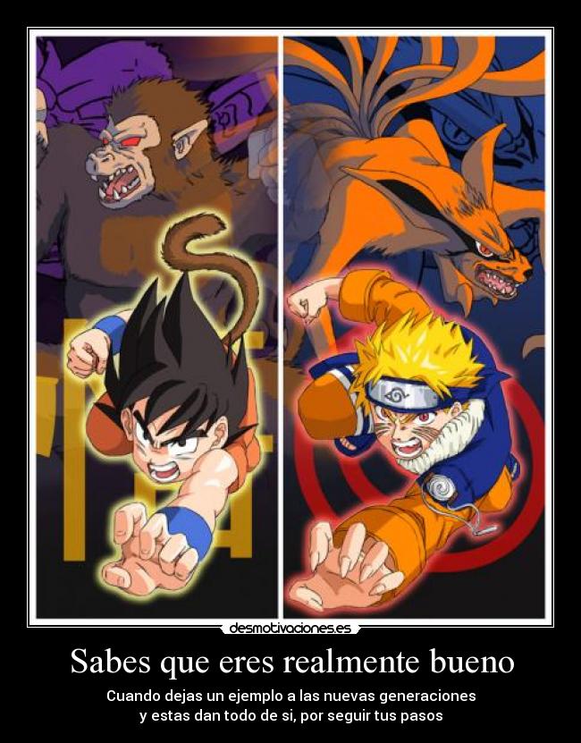 carteles dragon ball goku ejemplo naruto homenaje desmotivaciones