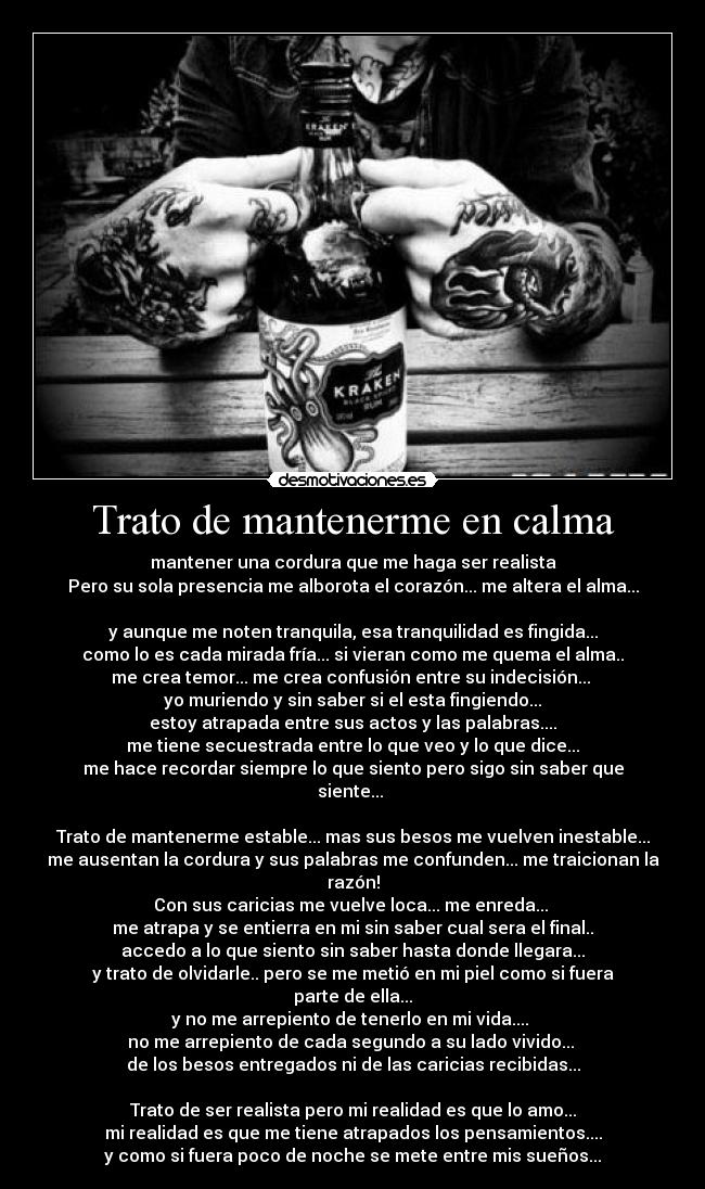 Trato de mantenerme en calma - 