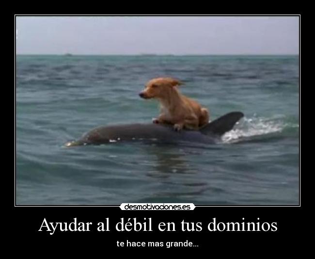 Ayudar al débil en tus dominios - te hace mas grande...