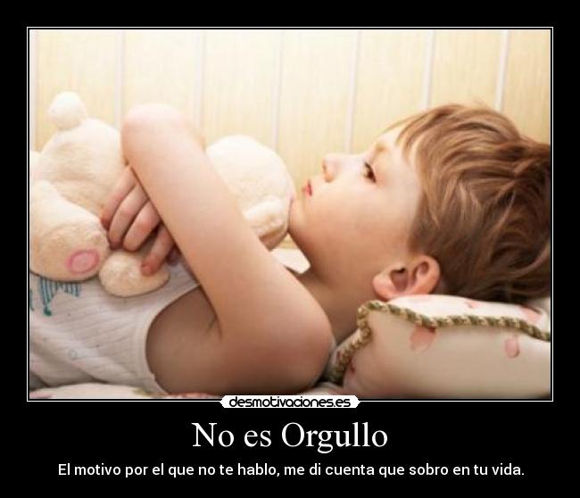 No es Orgullo - El motivo por el que no te hablo, me di cuenta que sobro en tu vida.