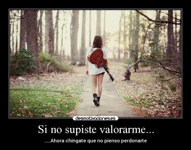 Si no supiste valorarme... - .....Ahora chíngate que no pienso perdonarte