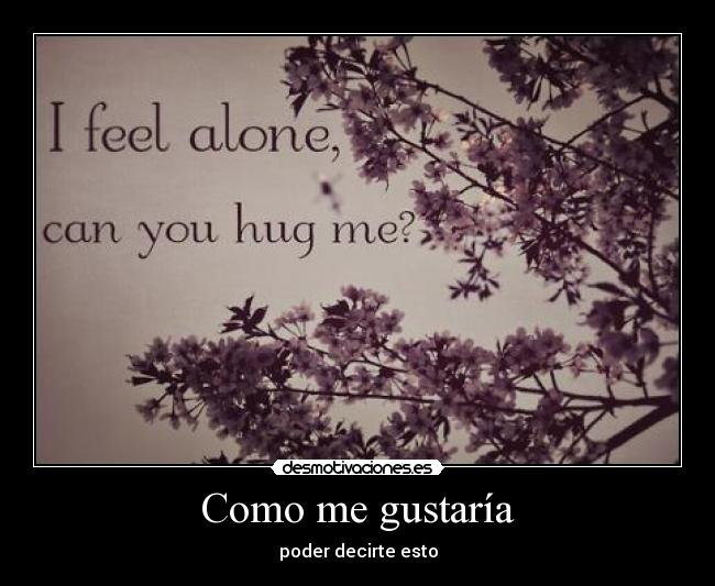 Como me gustaría - poder decirte esto