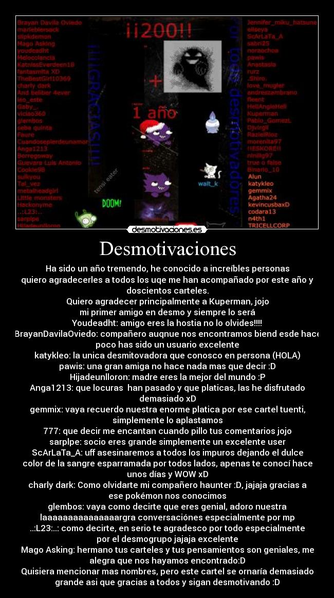 carteles desmotivaciones desmocumple primer cartel despues dias shalalalalalalala desmotivaciones