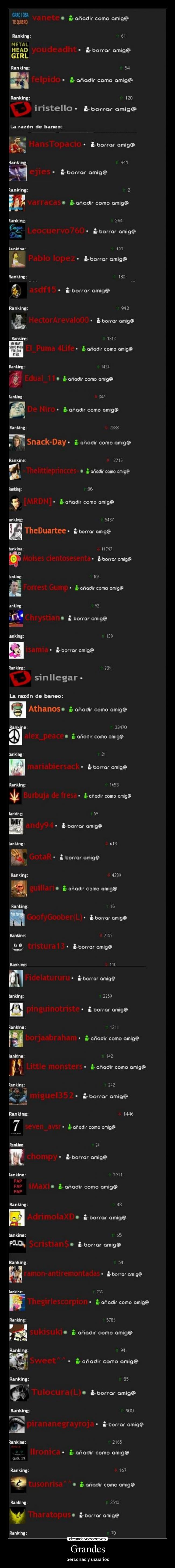 Grandes - personas y usuarios