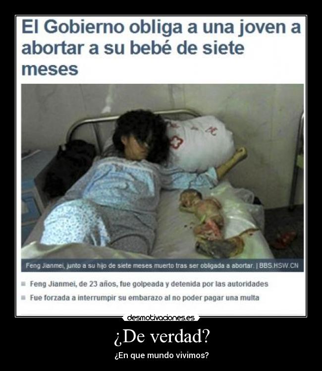 ¿De verdad? - ¿En que mundo vivimos?