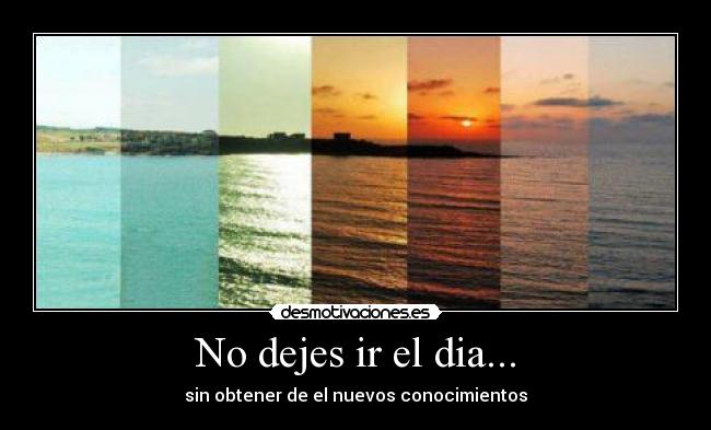 No dejes ir el dia... - sin obtener de el nuevos conocimientos