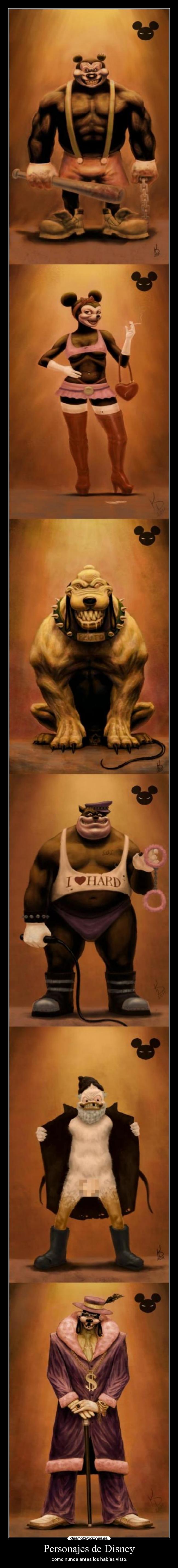 Personajes de Disney - como nunca antes los habías visto.