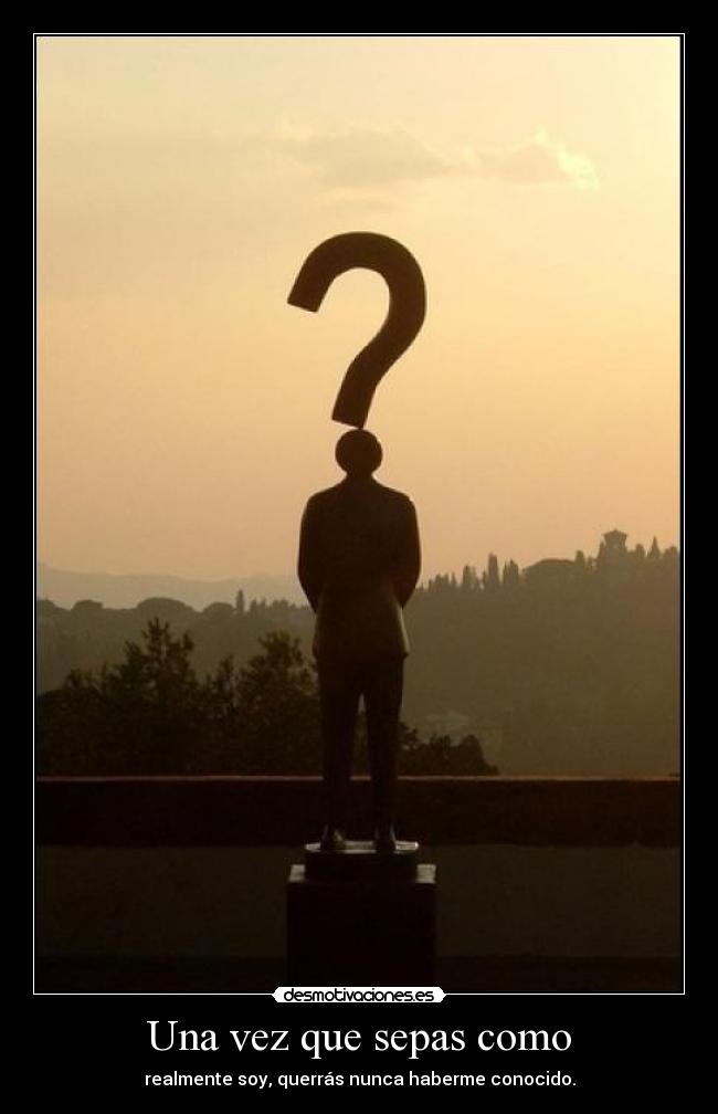Una vez que sepas como - realmente soy, querrás nunca haberme conocido.