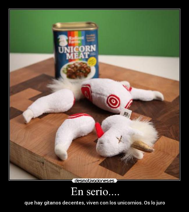 En serio.... - que hay gitanos decentes, viven con los unicornios. Os lo juro