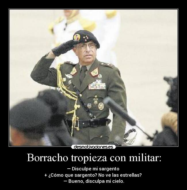 Borracho tropieza con militar: - 