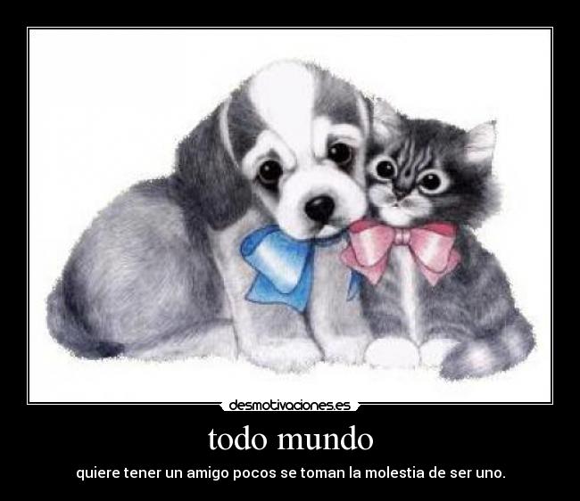 todo mundo - quiere tener un amigo pocos se toman la molestia de ser uno.