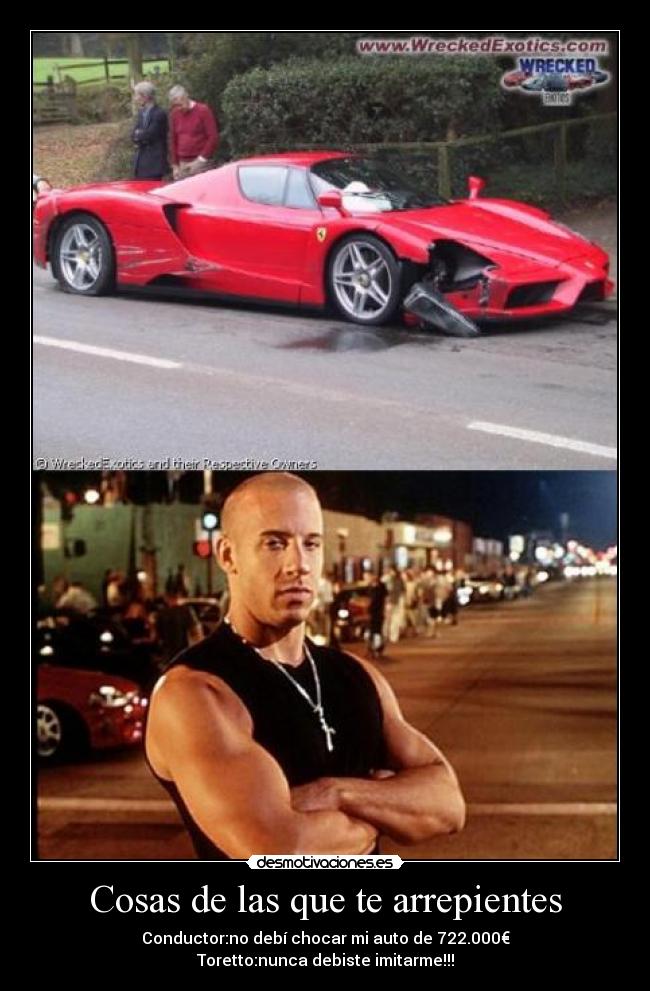 carteles ferrari enzo chocado desmotivaciones