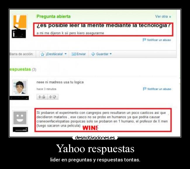 Yahoo respuestas - lider en preguntas y respuestas tontas.