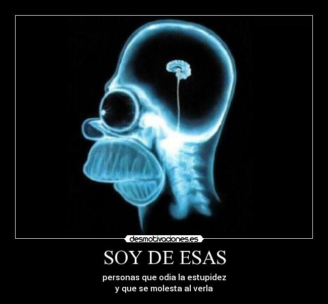 SOY DE ESAS - personas que odia la estupidez
y que se molesta al verla